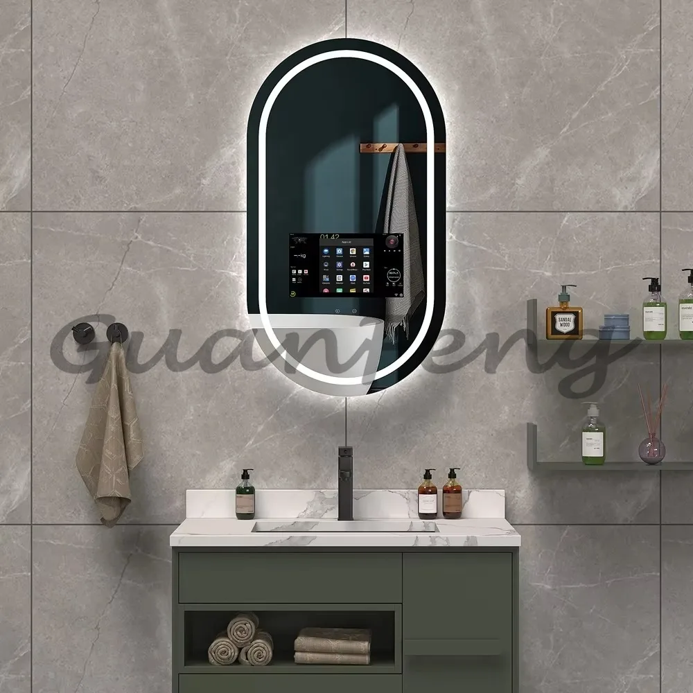 

Wholesale Hotel Home Touch Screen Android Led Bath Magic Smart Mirror Bathroom Mirror Tv