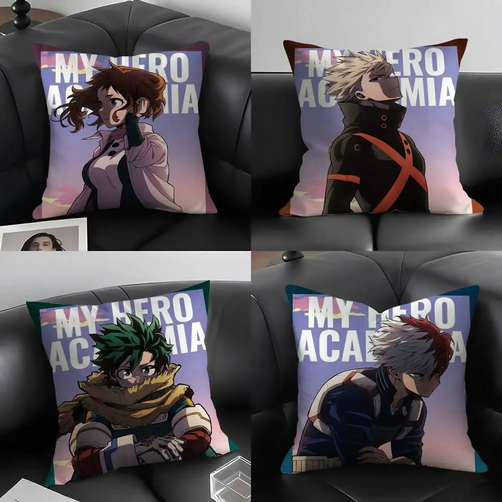 M-My Hero AcademiaS Pillow Case Home Dorm Chair Back Short Plush Double-sided Printing Office Nap Time Cushion Cover