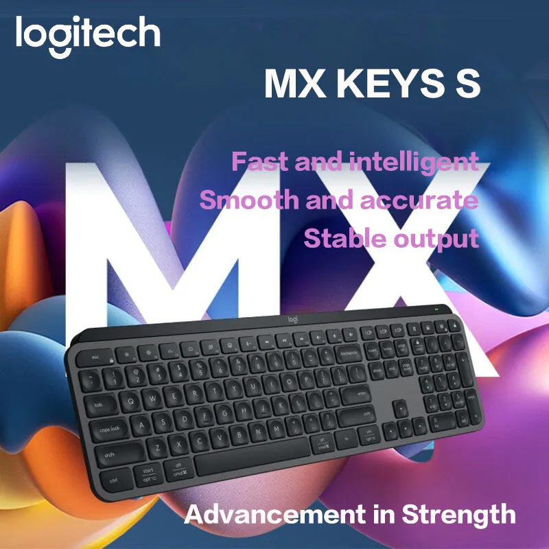 Logitech MX Keys S Wireless Bluetooth keyboard  Ultrathin fullsize ergonomic intelligent backlit preset commands upgrade