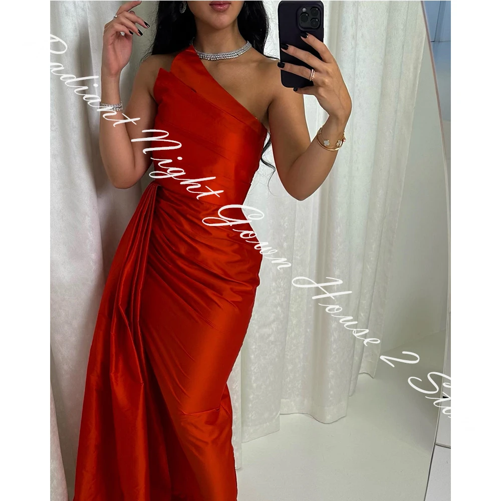 Customized Chiffon Straight Evening Dress Strapless Floor Length Sleeveless Panel Train Solid Color Temperament Prom Gowns