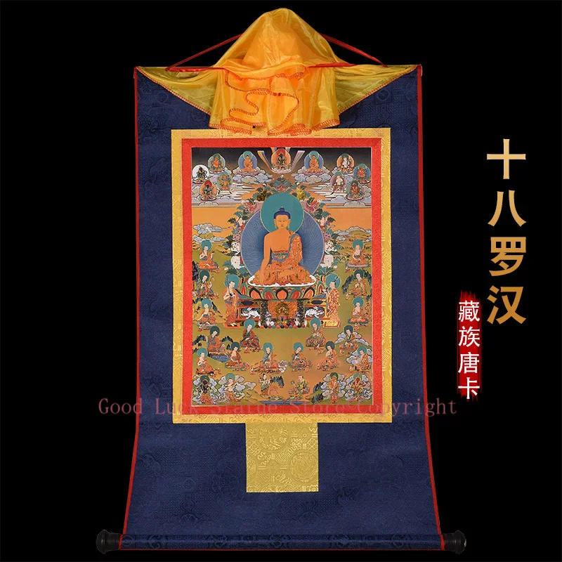 GOOD Thangka Tibet Buddhism HOME temple altar WALL Decor ART 18 Buddhist saints Buddhas Mandala Thang-ga Hanging painting