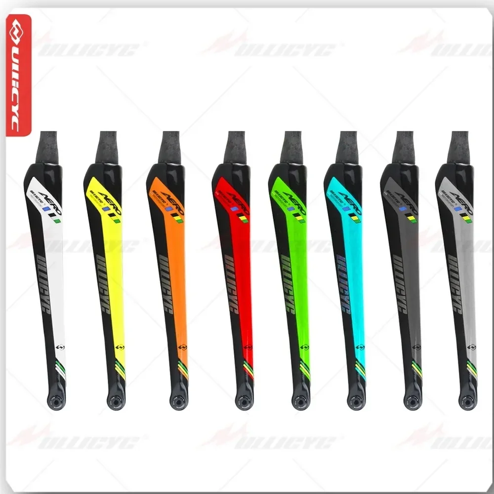 Ullicyc 700x25C JAVA Disc Brake 12x100 Thru Axle Road Bike Gloss Carbon Fiber Bicycle Round/Tapered Tube Front Fork QC340