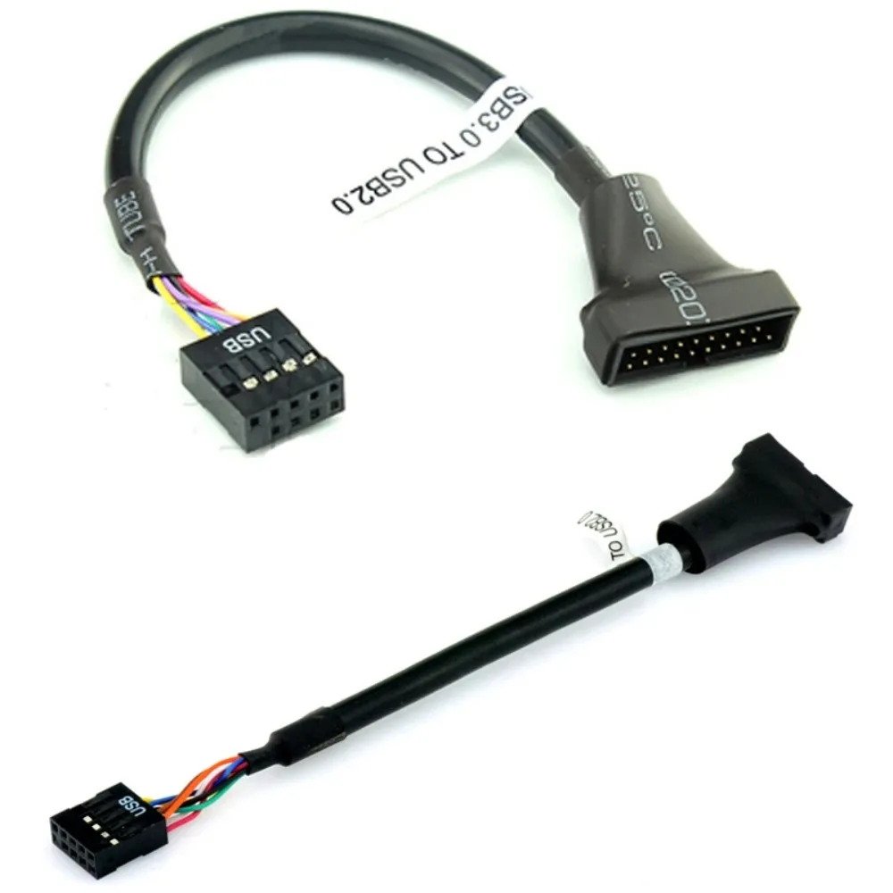 Front Panel USB Header Cable, USB3.0 19Pin Male to USB2.0 9Pin Female Motherboard Adapter for Desktop DIY PC Case Upgrade 13cm