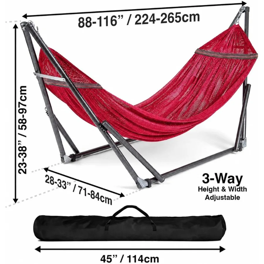 Portable Hammock with Collapsible Steel Stand, 450 lbs Capacity, No Tools Assembly, Carrying Bag Included, Perfect for Indoor O