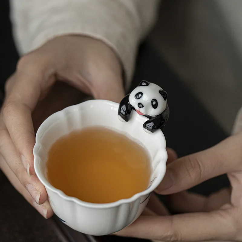 Cute Panda Tea Pets Hanging Tea Pet Retro Figurine Tea Statue Chinese Kung Fu Teaware Ornaments Teaset Accessories Gifts