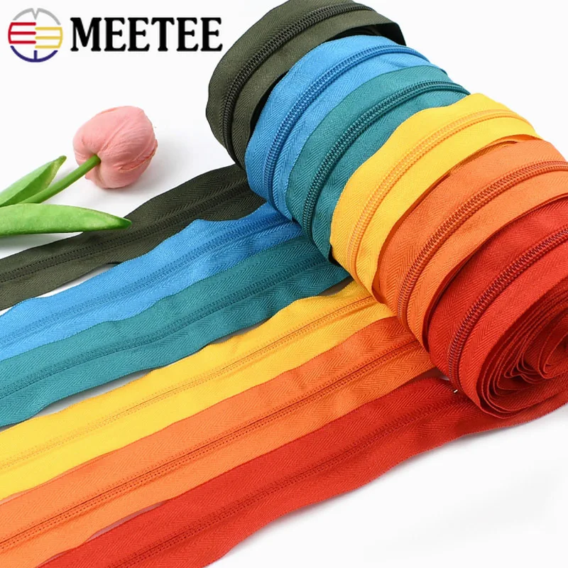 

5/10/20M Meetee 5# Nylon Zippers At The Meter Backpack Pocket Zips Bag Clothes Closure Zipper Repair Kit DIY Sewing Accessories