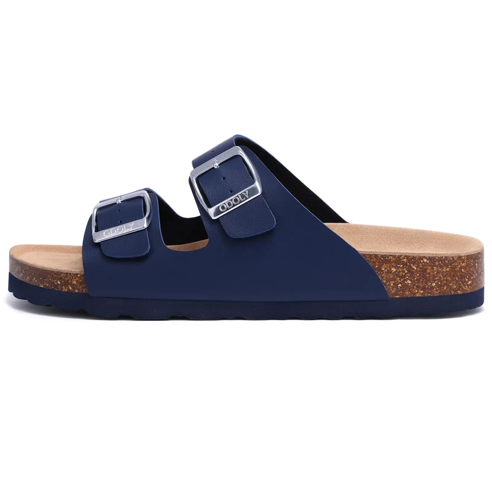 

Kidmi Men's Cork Footbed Slide Sandal Slip On Sandals Women Cork Sandals Nonslip Beach Sandals Female Adjustable Slides