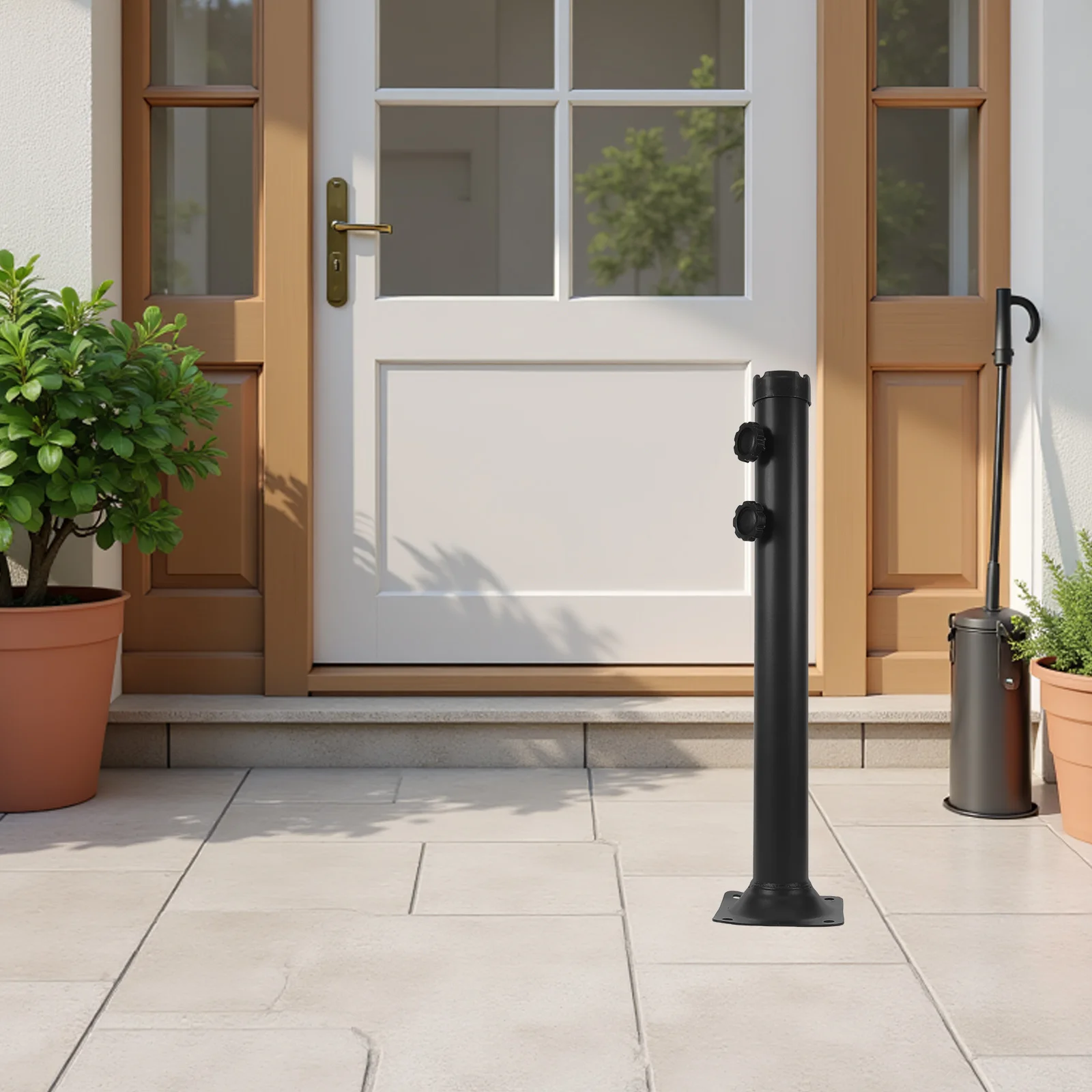 

Heavy Duty Outdoor Umbrella Base Insert Metal Universal Mount Bracket Patio Garden Balcony Parasol Pole Stabilizer Sleeve