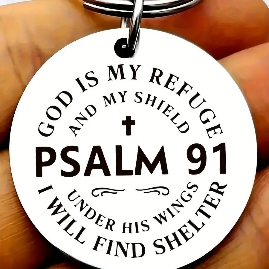 1/5/10/20/50/100pcs Keychains with inspirational quotes from Psalm 91, gifts for family or friends, birthday gifts, Halloween an