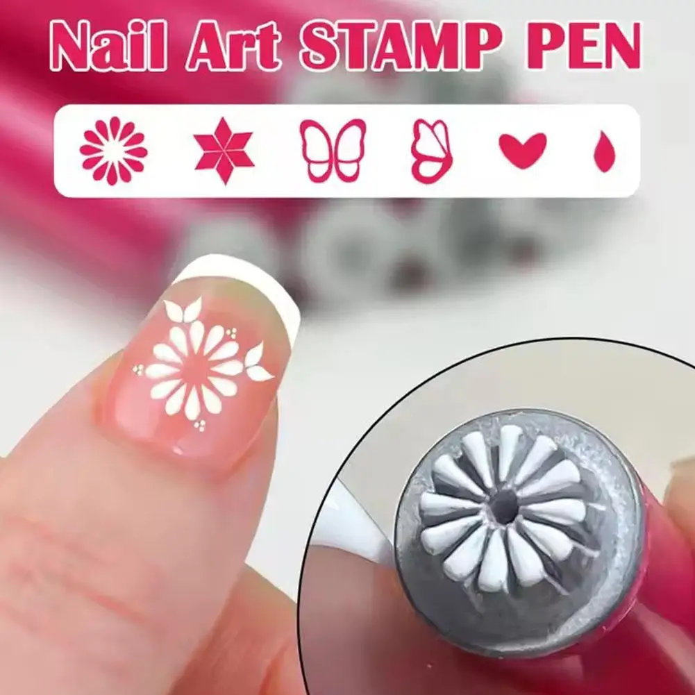 Stylo tampon pour ongles, motif papillon, étoile, cœur, fleur, graffiti, outils de pointage, 6/10/15/20/30 pièces