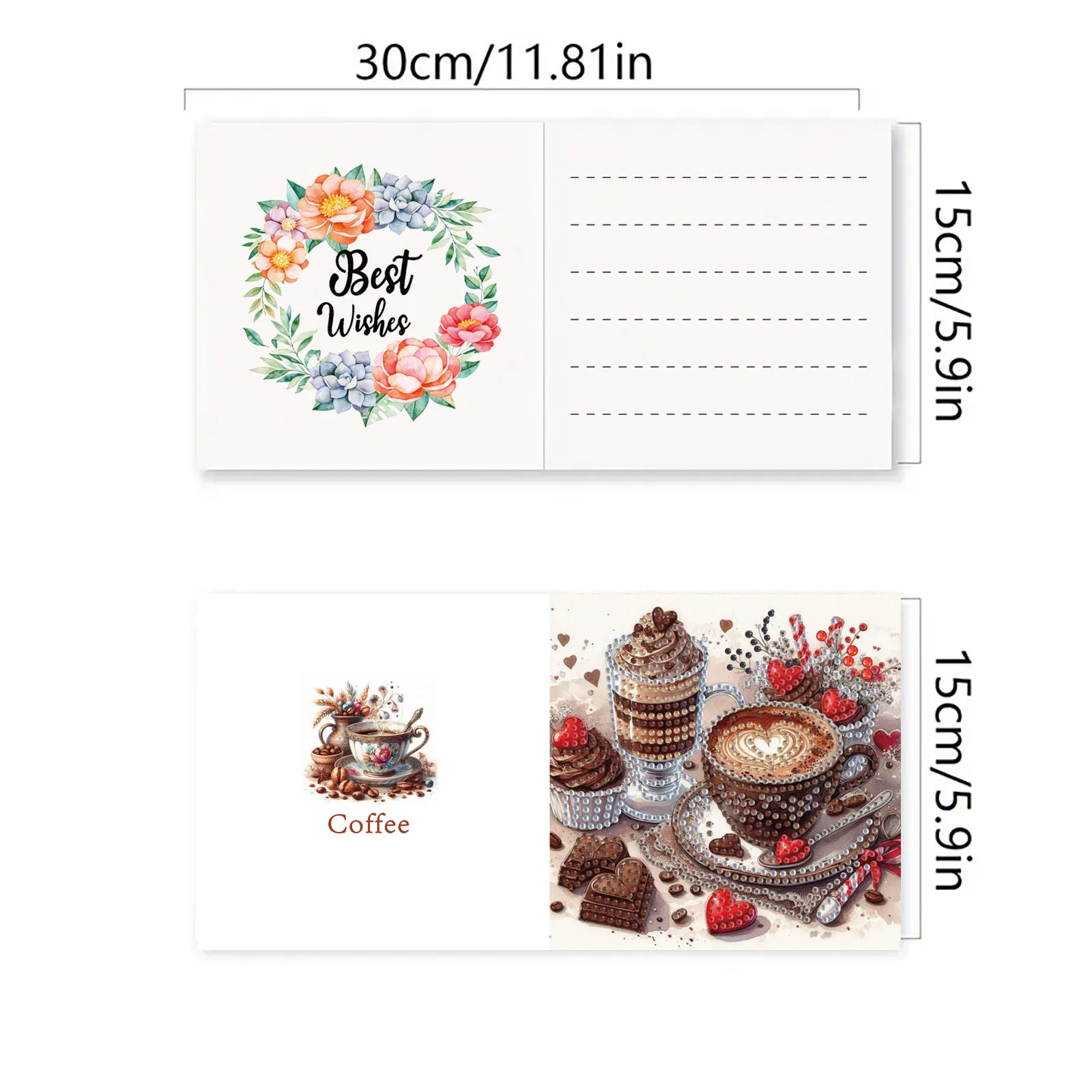 6 بطاقات تهنئة لمجموعة أدوات تهنئة منزلية/فيل/ماسية يمكنك صنعها بنفسك، تعبر حب وكتابة رومانسي لا تتحدث