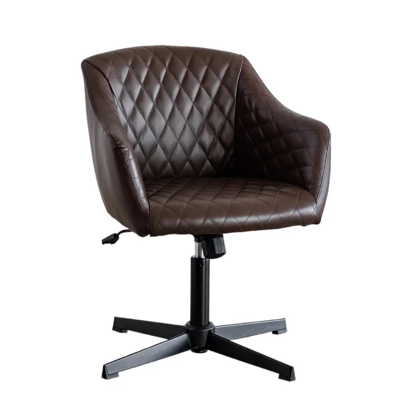 

1 Leather office chair simple light luxury computer single chair comfortable sedentary home retro writing chair