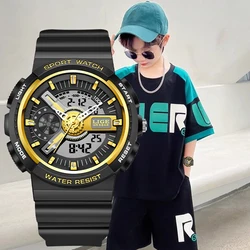 LIGE Kid Electronic Watch Dual Digital Casual Sport Children Waterproof Luminous Silicone Fashion Watches for Boy Girl Clock+Box