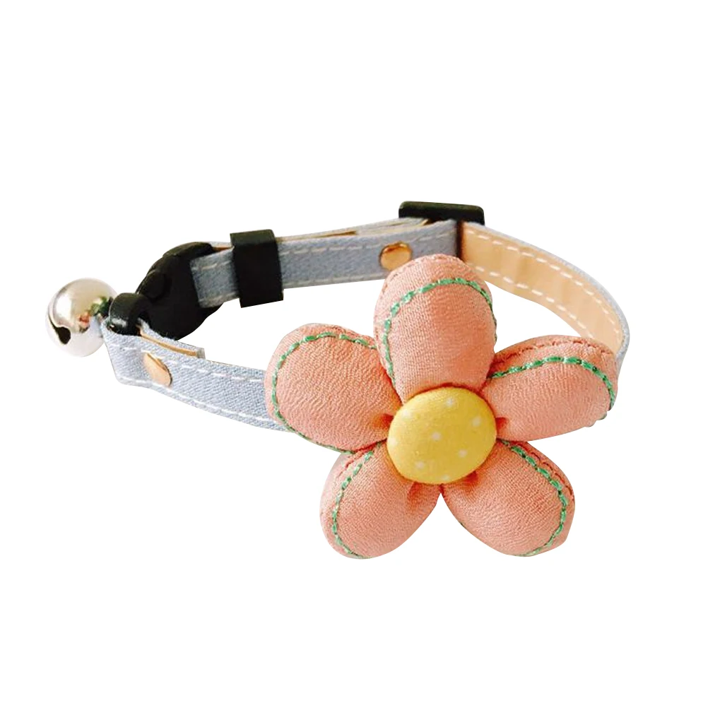 

Flower Bell Collar Lightweight Adjustable Cat Bell Necklace for Dog Cat Necklace Unique Decorative PU Soft Comfortable