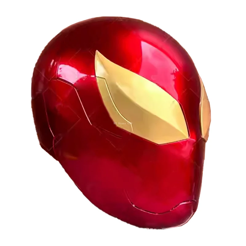 Marvel Red Iron Spider-Man Helmet Glass Fiber Non 3D Printing Cosplay Mask Cos Costume Wearable Movie Prop Replica (58cm)