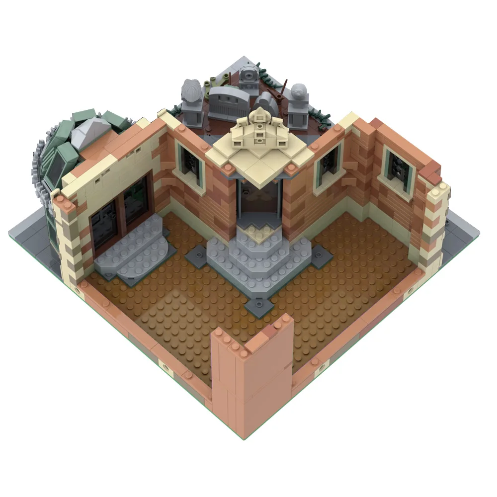 Gobricks MOC Modular Haunted Mansion Bricks Model Terror Halloween City House Street View Building Blcoks Toys Gift