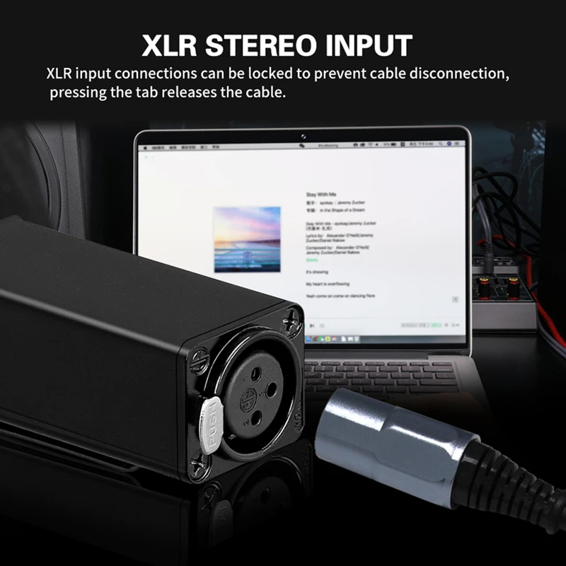 FFYY-Mini HIFI Headphone Amplifier XLR To 3.5MM Audio Interface Amplifier Converter Clip Mount Portable Headphone Amplifier