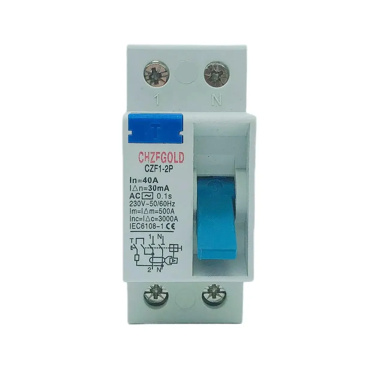 CHZFGOLD CZK6 RCCB4- 2P 16A 25A 32A 40A 63A 80A 100AResidua 30MA 100MA 300MA  TypeB TypeA  TYPEAC  12v circuit breaker