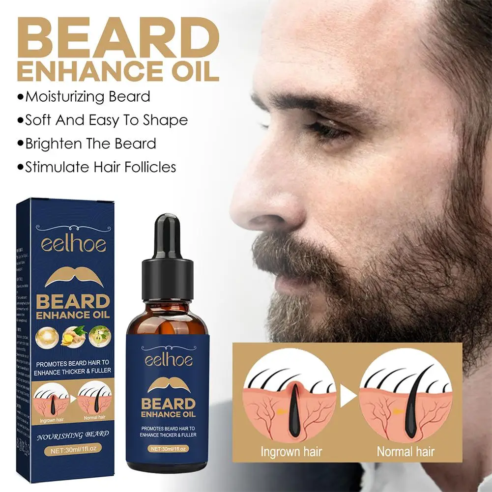 Óleo essencial para barba para homens, produto anti-perda de cabelo, rebrota natural do bigode, nutritivo, cuidado com a barba, A0L8