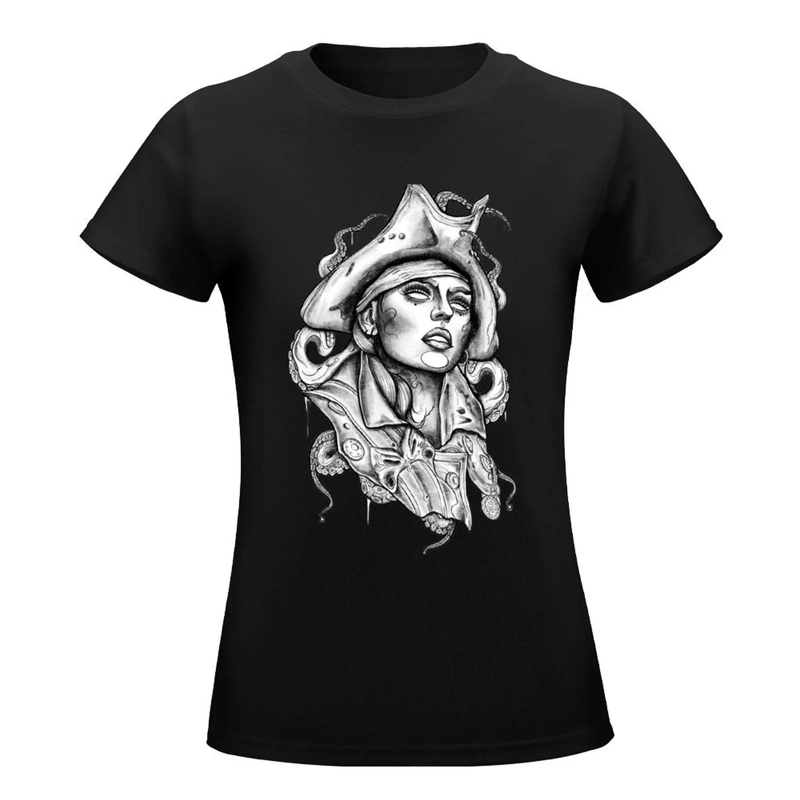 Seawoman,Pirate T-Shirt graphics cute tops rock and roll t shirts for Women