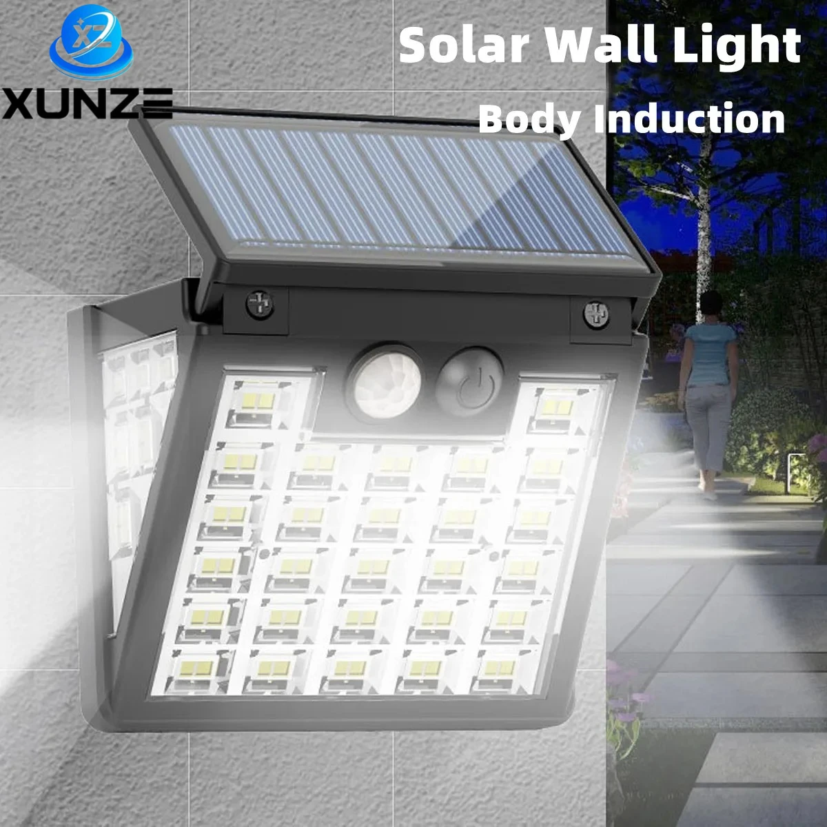 

72 LED Motion Sensor Wall Lamp Solar Light Outdoor Garden Lights 3 Lighting Modes Solar Fence Light Waterproof Solar Patio Lamps
