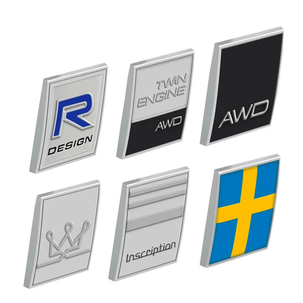 

Automotive 3D metal badge is suitable for Volvo awd r design s80 s60 s90 xc90x60 v40 v90 v60 t6t8 trunk logo metal rear sticker.
