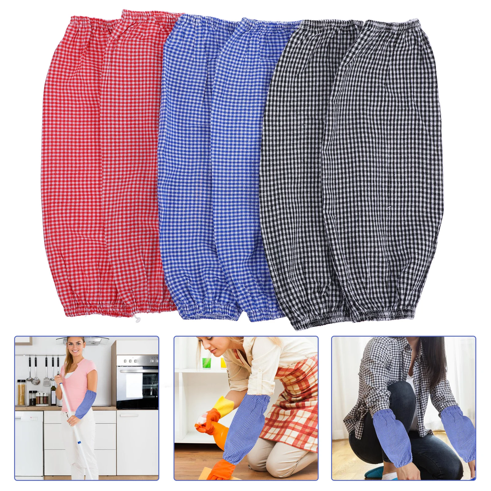 

Anti-Fouling Cotton Kitchen Arm Oversleeves Oil-Proof Stain Resistant Easy Clean UV Sun Protection for Cooking Dishwashing