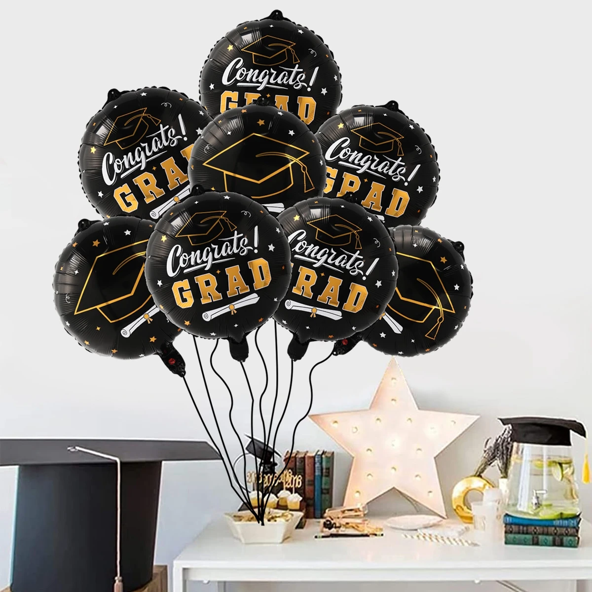 Graduation Decoration 2025 Congratulation Balloons Latex Balloon with Confetti Graduation Party Decoration Class of 2025 Gifts
