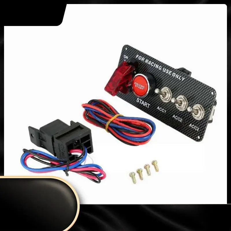 

Автомобиль 12 В, панель переключателя зажигания гоночного автомобиля, запуск двигателя, стоп, кнопки зажигания, тумблер, панель-N29R
