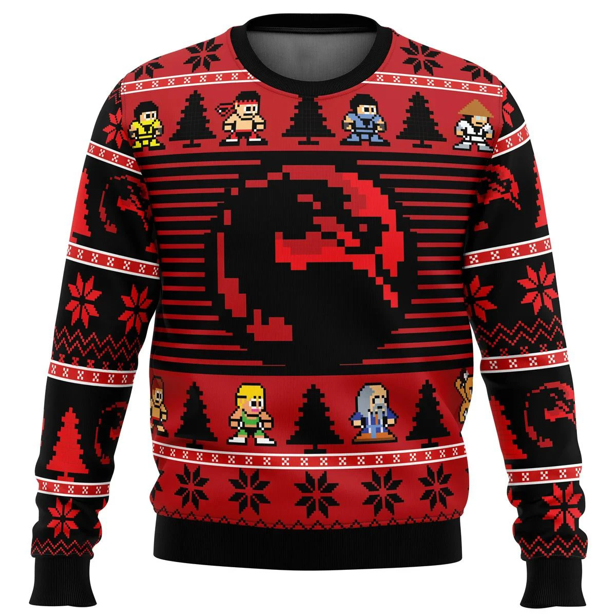 Mortal Kombat Finish Him Ugly Christmas Sweater Gift Santa Claus Pullover Men 3D Sweatshirt And Top Autumn And Winter Clothi