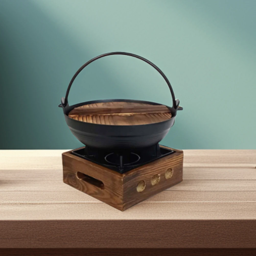 

Cast Iron Pot Set Frying Cooking Boiler Small Hot Hanging for Home Camping Wok Individual Japanese Style Sauce Cauldron