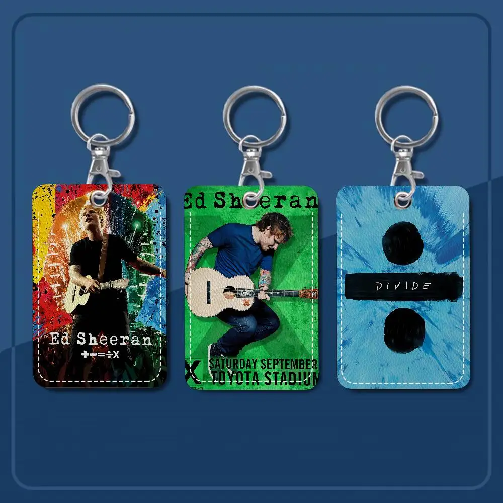 Llavero clásico Singer E-Ed S-Sheeran con tarjetero de acceso, pase de autobús y tarjeta de comida, funda protectora para tarjeta bancaria de identificación para seguridad