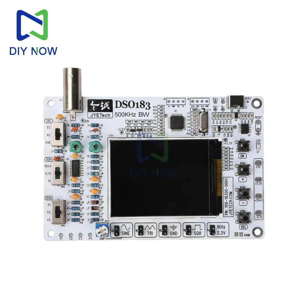Elektronik DIY DSO183 Digitales Oszilloskop DC 5V Wettbewerb Unterricht Anfänger Training Messgeräte DIY Kit 0-500KHz