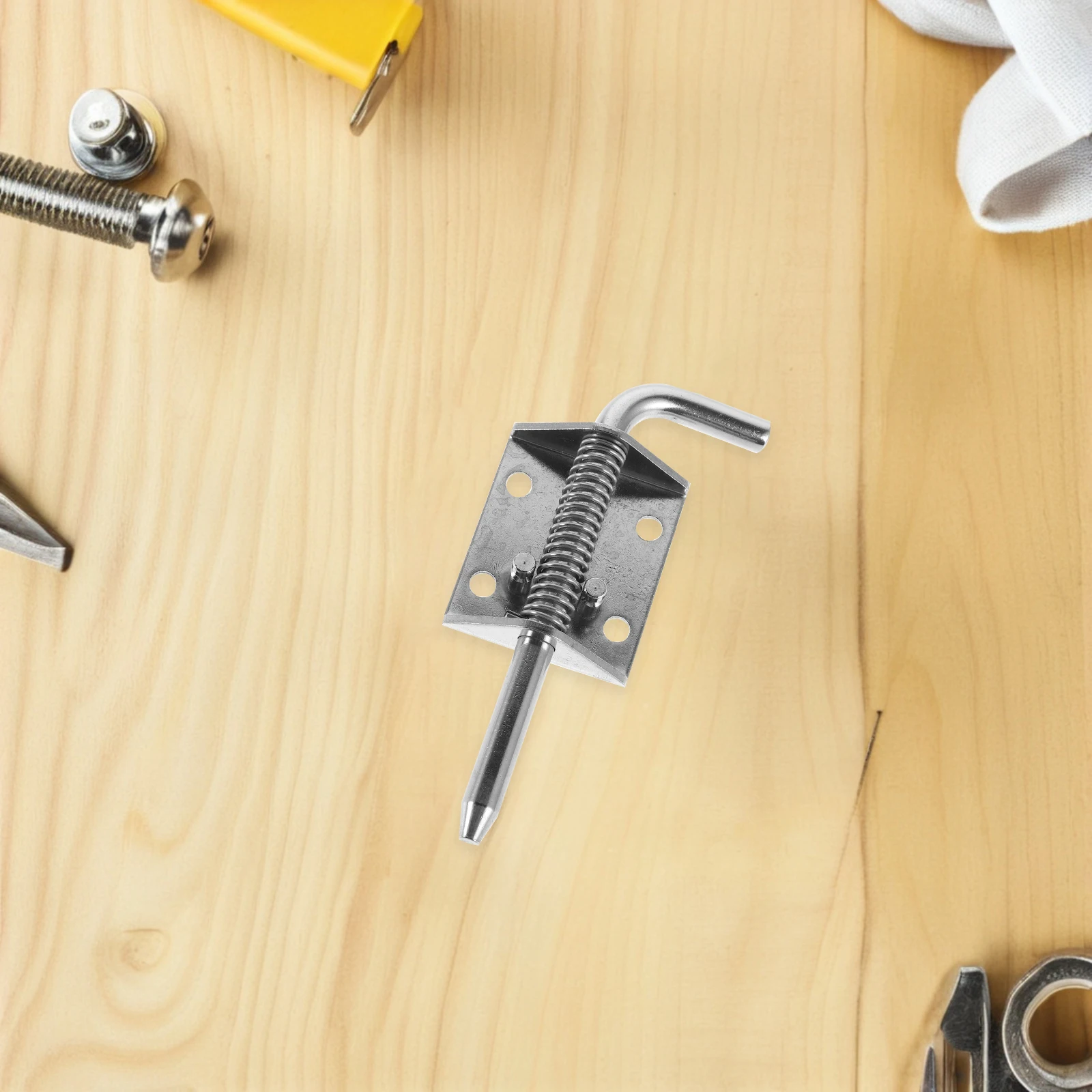 

Heavy Duty Stainless Steel Latch Pin Quick Release Spring Loaded L-Shaped Lock For Trailers Cabinets Outdoor Use Durable