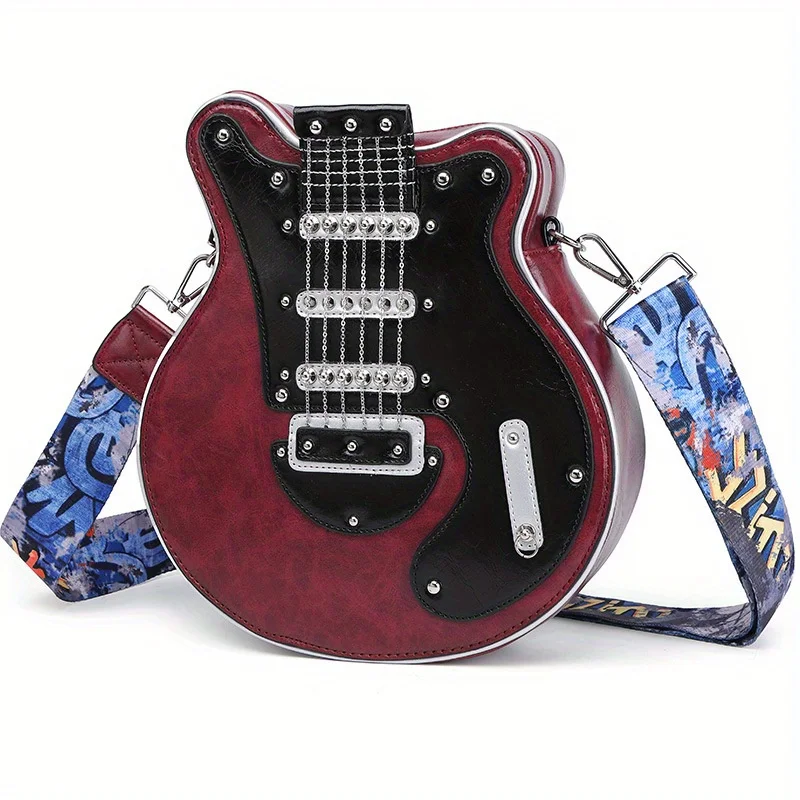 

Ladies' personalized three-dimensional niche guitar shaped shoulder bag, multifunctional Y2K style bag, novel crossbody bag