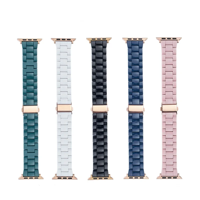 Acrylic Watch Band for Apple Watch Ultra 2 Band S10 46mm 42mm 45mm 40mm 41mm 44mm Resin Strap for iWatch Series 9 8 7 6 SE 5 4