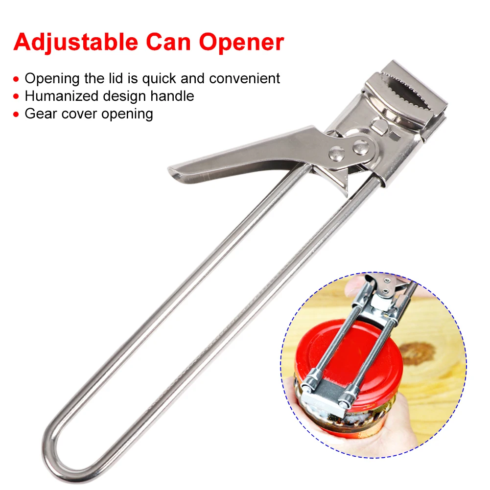 Multifunctional Jar Opener Stainless Steel Manual Can Bottle Lid Opener For Weak Hands Easy Grip Kitchen Accessorie Gadgets Tool