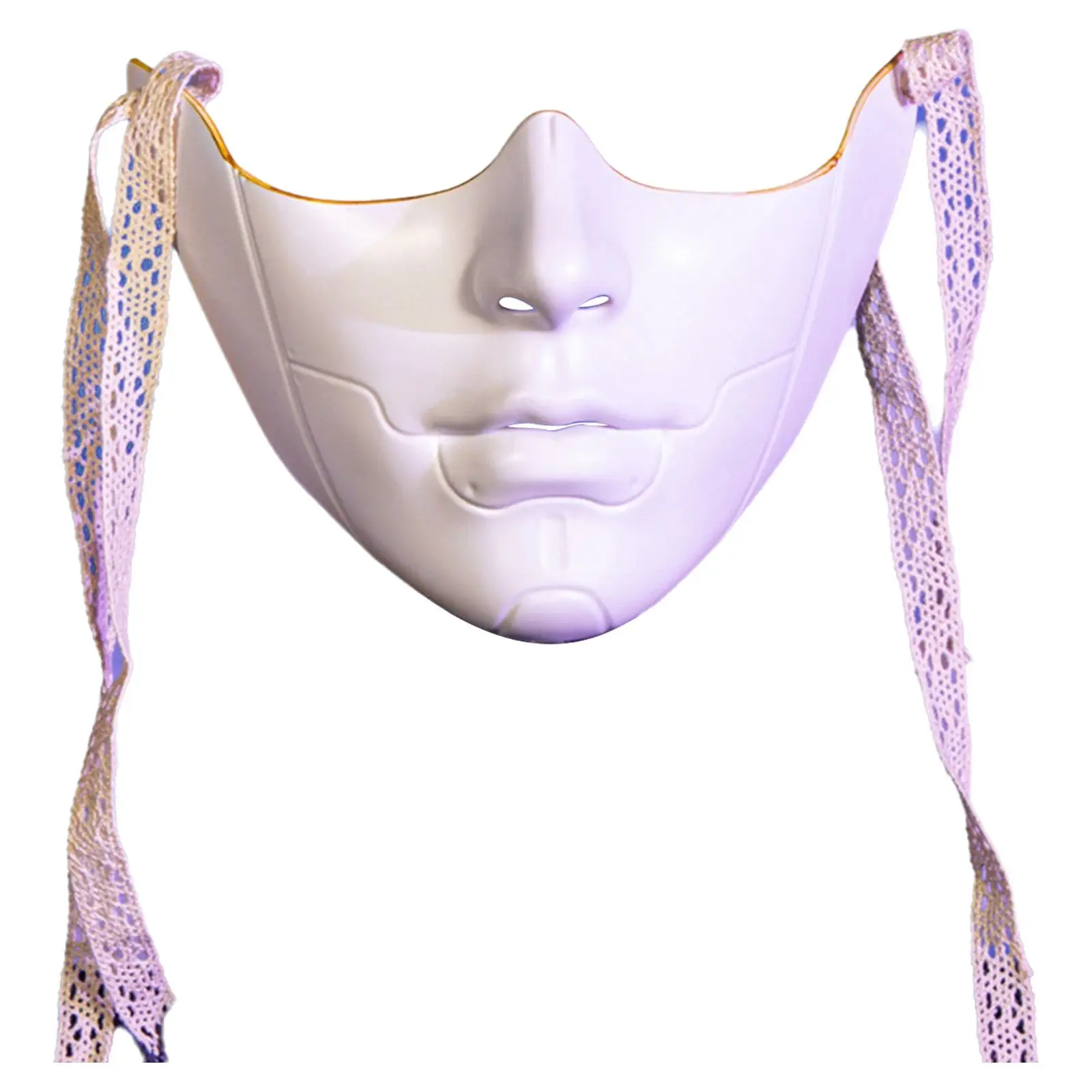 Mysterious Plastic Half Face Mask Adult Women Men Self-Tied Strap Mask Halloween Carnival Masquerade Cosplay Photography Props