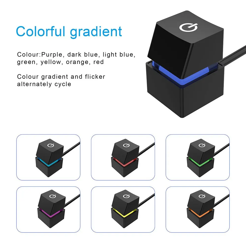 Computer Desktop Switch 2M Kleurrijke Led Lampjes Pc Moederbord Externe Start Aan/Uit Knop Verlengkabel Voor Thuiskantoor