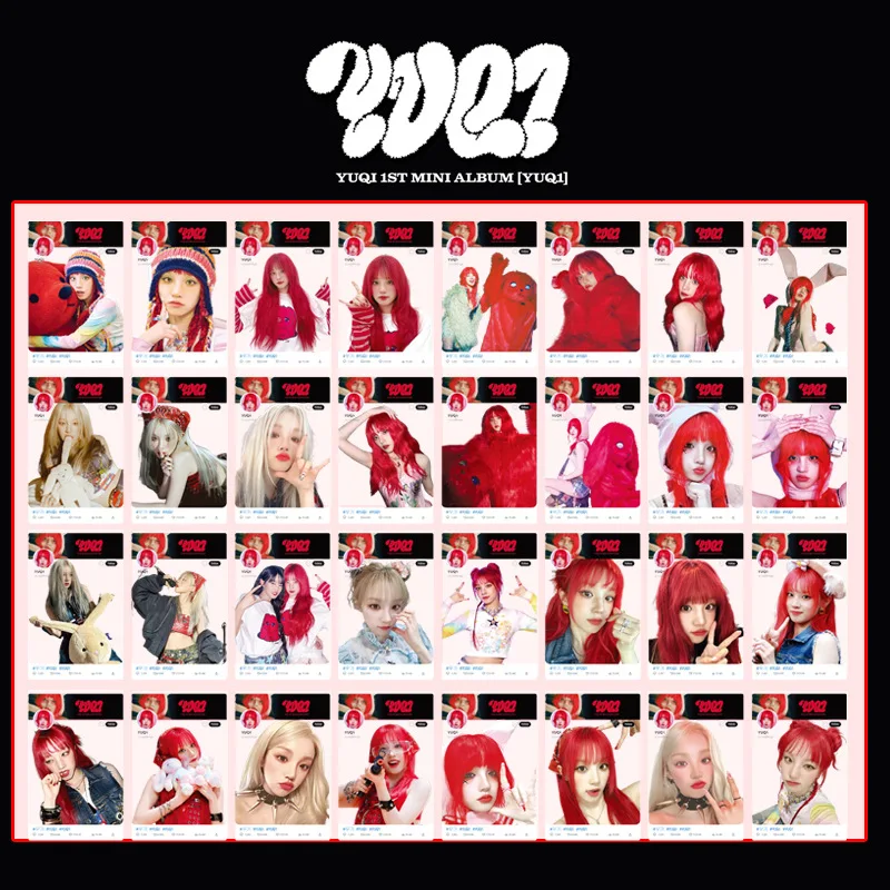 8Pcs/Set (G)I-DLE YUQI Solo Mini Album Double Sided LOMO Card Pvc Postcards Desk Calendar Photocard Merch Gift Collection