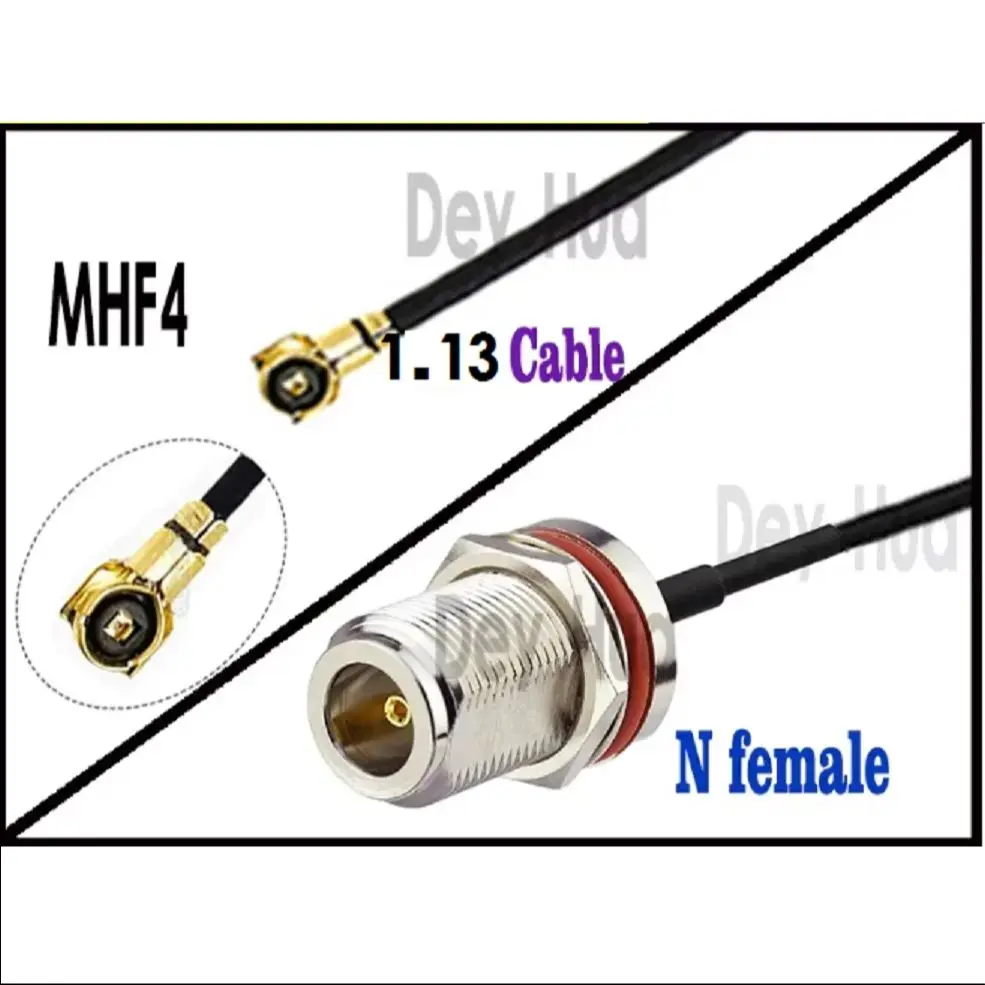 Kabel przedłużający antenowy RF RG178 z wtykiem N żeńskim na U.FL MHF4 1.13, prosty, Mini PCI Wi-Fi WLAN — zdjęcie produktu 6
