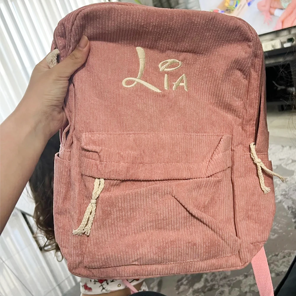 Personalized Kids Backpack with Name, Toddler Trolley Bag, Snack Bag - Solid Color 4