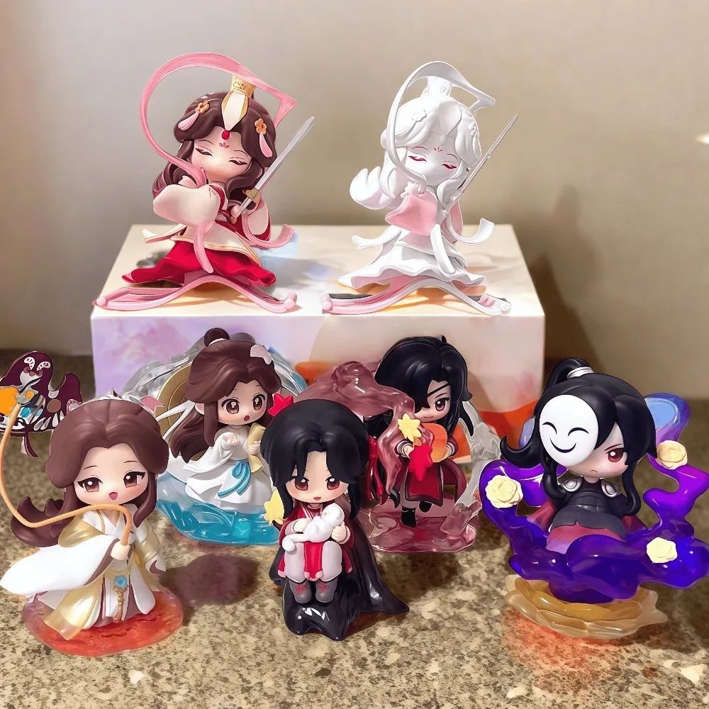 진품 티안관시푸 그린 앤 엘레강트 시리즈 블라인드 박스 인형 미스터리 박스 애니메이션 피규어 방 장식 컬렉션 어린이 선물