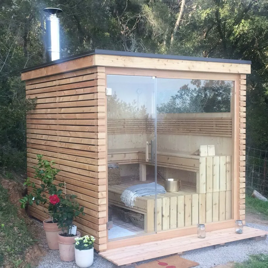 Modern design safe outdoor wooden sauna
