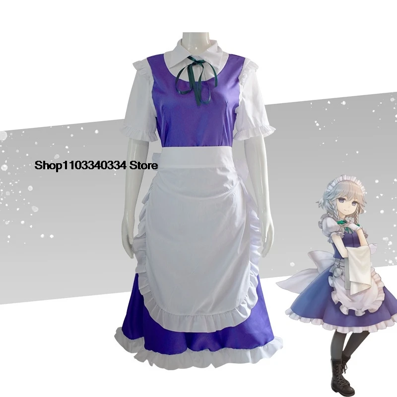 Touhou Project Costumes Izayoi Sakuya Women's Cosplay Maid Outfit Anime Cosplays Adult Costume Kid Woman Men's Custumes Figures