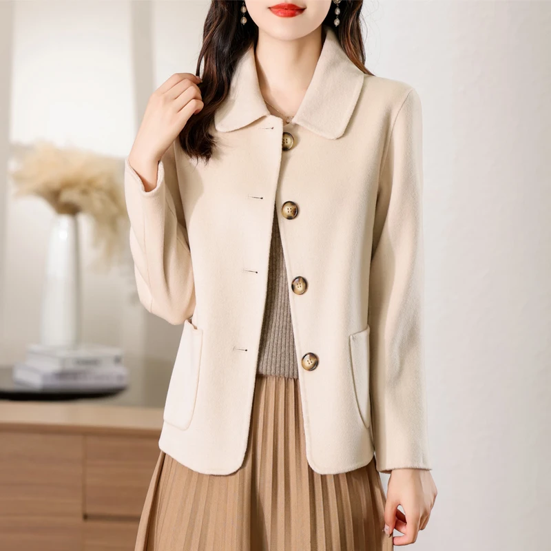 

Женская двусторонняя куртка из 100% кашемира, толстая, классическая, многофункциональная, модная, подходит для бизнеса