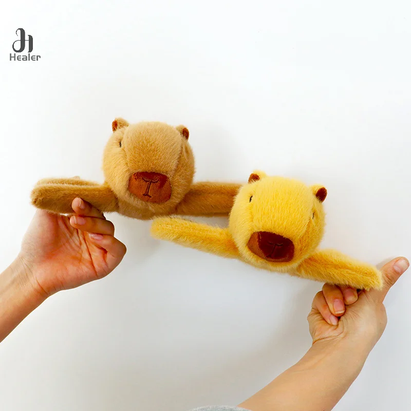 Capybara Clap Circle Toys Slap Snap Wrap Wristband Bracelet Capybara Plush Hand Ring Fun Pop Circles Kids Christmas Gift