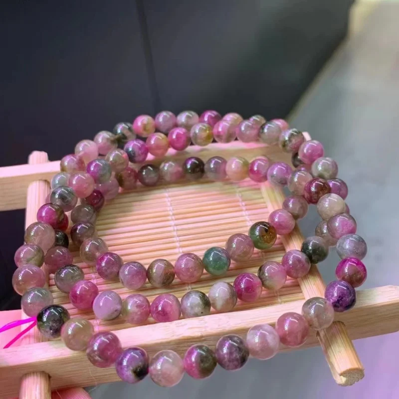 Tourmaline Three-Circle Bracelet Watermelon