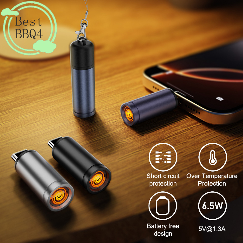  (1BBQ4)TypeC Mini Lighter Blow-to-Ignite Auto Shut-Off Air Travel Outdoor No Battery No Flame Portable Safety Lighter Adapter 