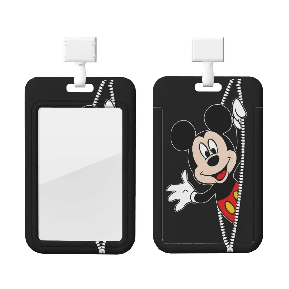 

Изготовленный на заказ держатель для бейджа с Микки Маусом для офиса, держатель для карт, унисекс для учителей, шейный ремешок для держателей кредитных карт, шейный ремешок